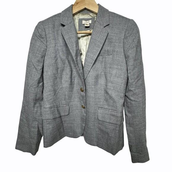 J. Crew Schoolboy Womens Gray Wool Blend Blazer Lightweight casual Size 2 - Picture 3 of 5